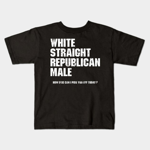 White Straight Republican Male Kids T-Shirt by Ayana's arts